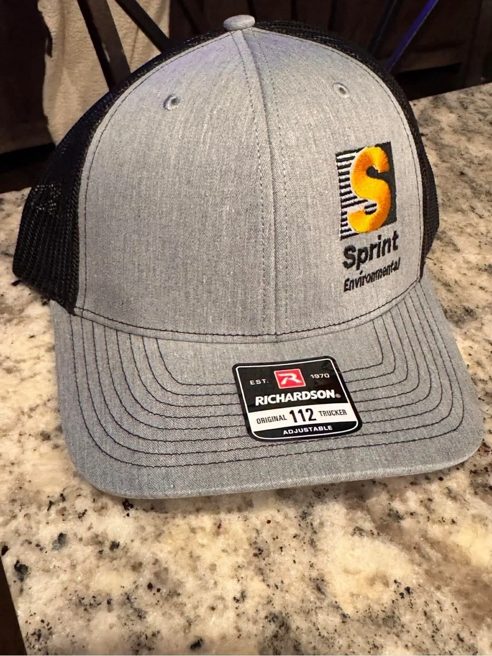 Richardson Sprint Environmental Gray and Black Trucker Hat